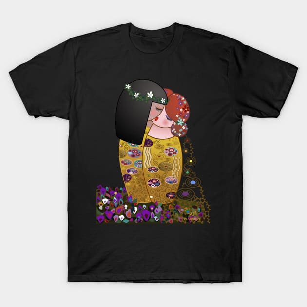 Kokeshis Lesbians The kiss of Klimt T-Shirt by Pendientera